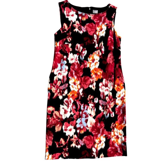 Chicos Artwear Abstract Floral Print Ponte Shift Sheath Dress Bold Elegant Fit 0 - Picture 5 of 11